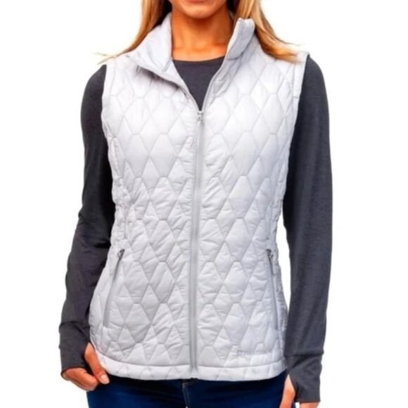FREE COUNTRY Quilted Vest Women Size Large Silver Chip Gray Style #51-L0629S NWT - Picture 1 of 15